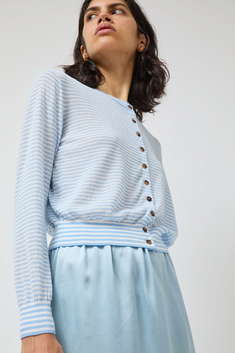 Ciao Lucia Hydra Cardigan in Periwinkle Stripe