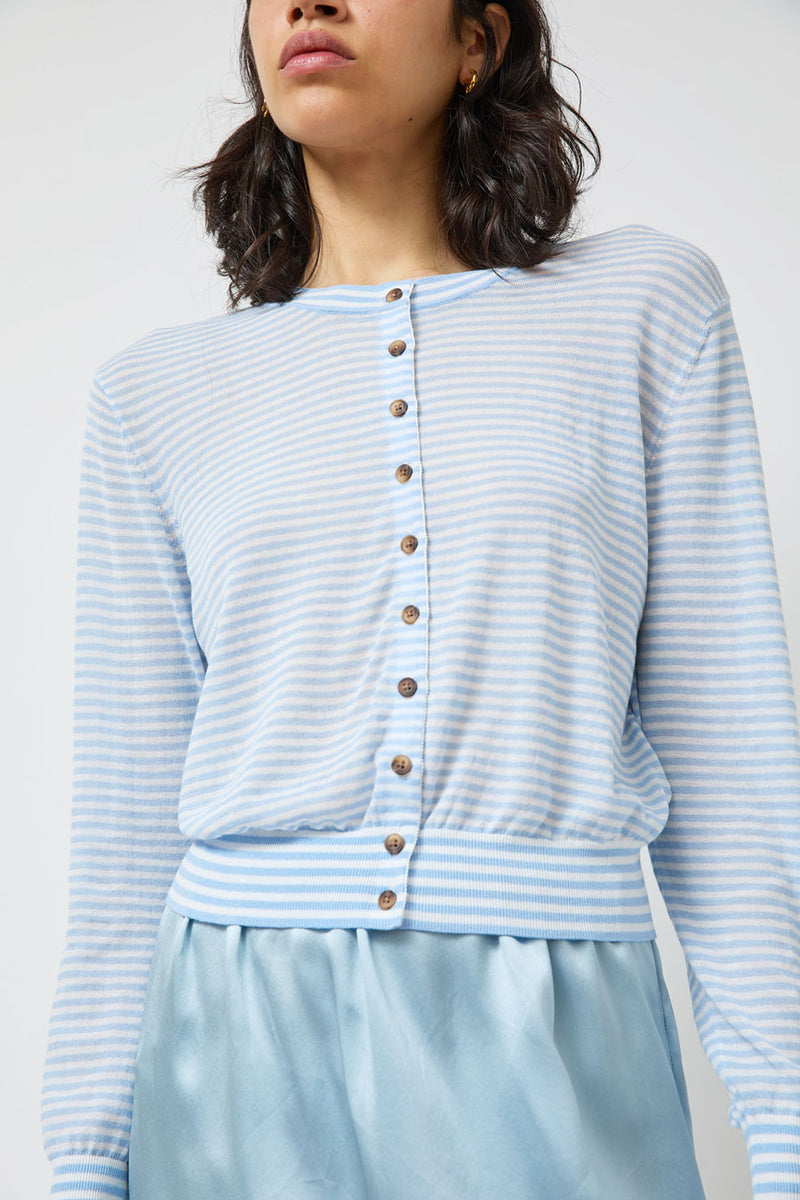 Ciao Lucia Hydra Cardigan in Periwinkle Stripe