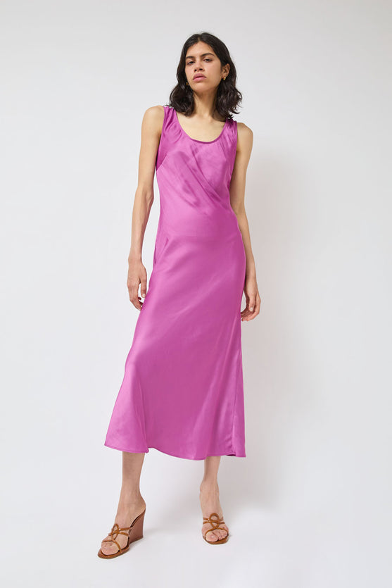 orchid satin dress Flou Dress