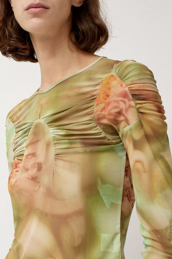 Collina Strada Arc Long Sleeve Top in Sage Molten Floral