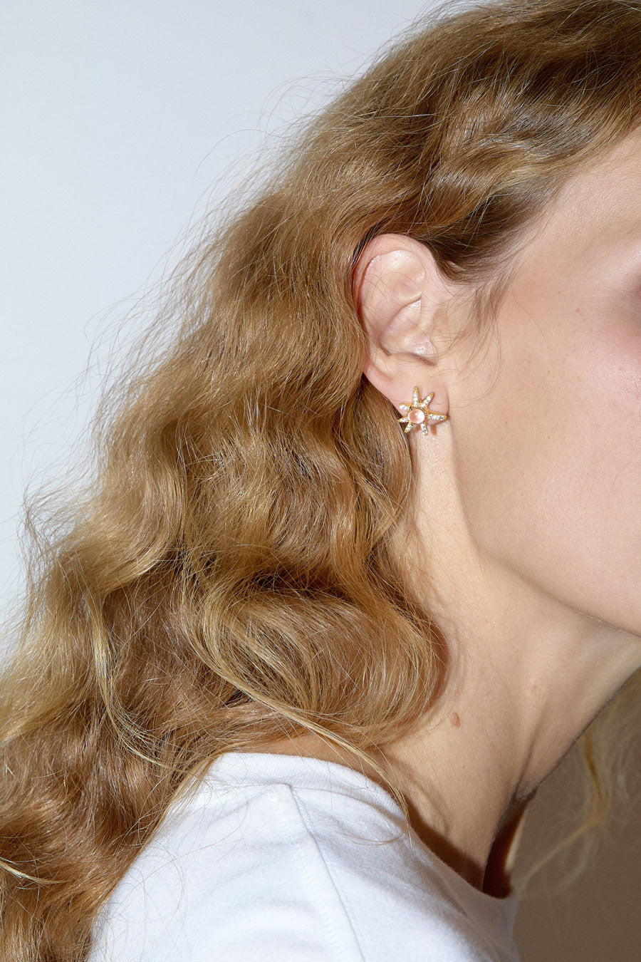 Collina Strada Aster Earrings in Gold Clear