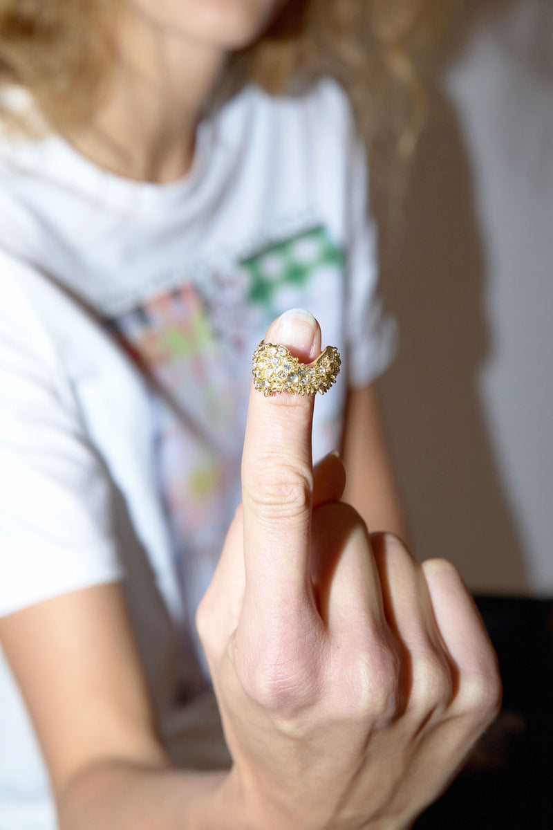 Collina Strada Bat Spike Ring in Gold