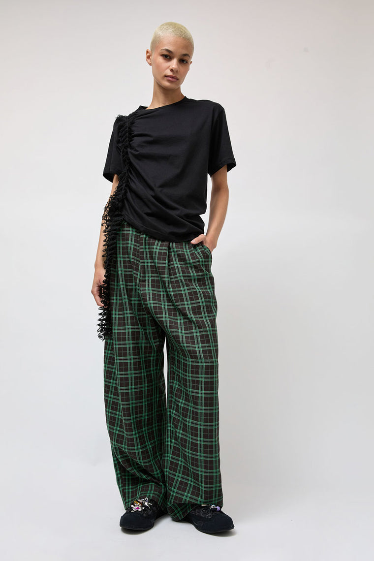 Collina Strada Catchfly Pant in Jade Plaid