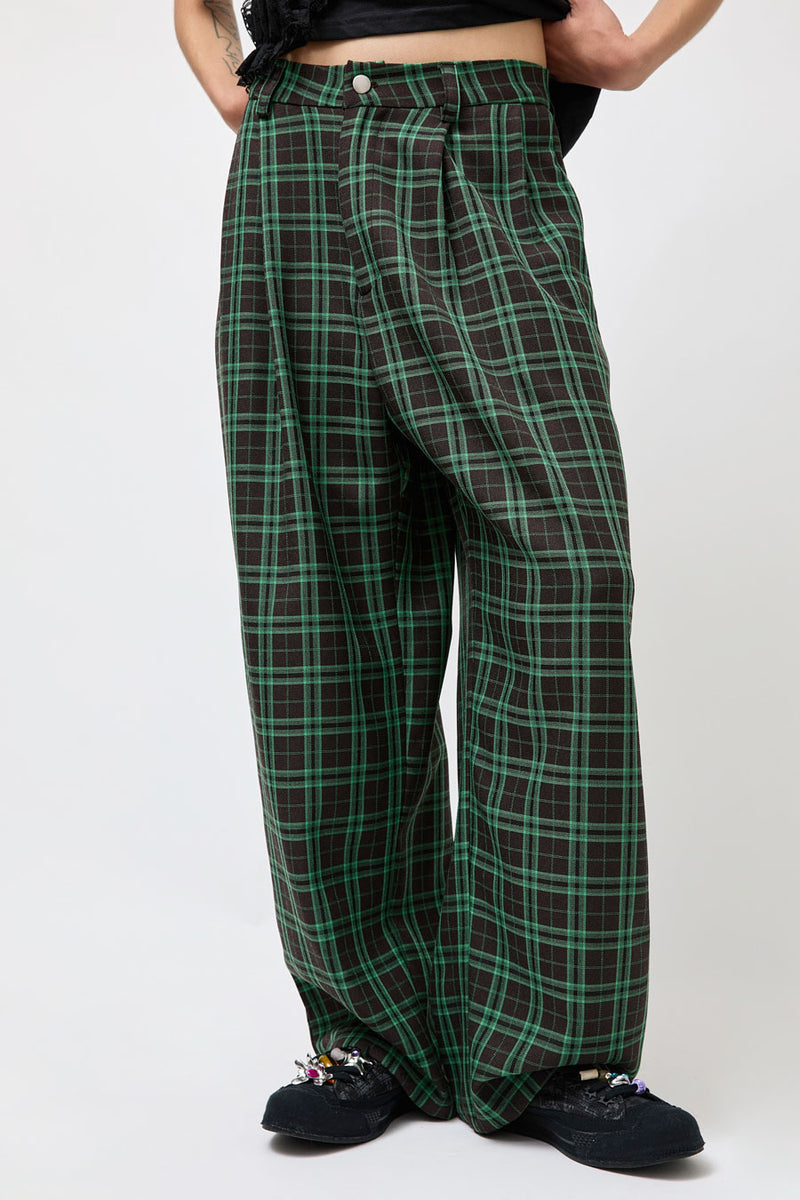 Collina Strada Catchfly Pant in Jade Plaid
