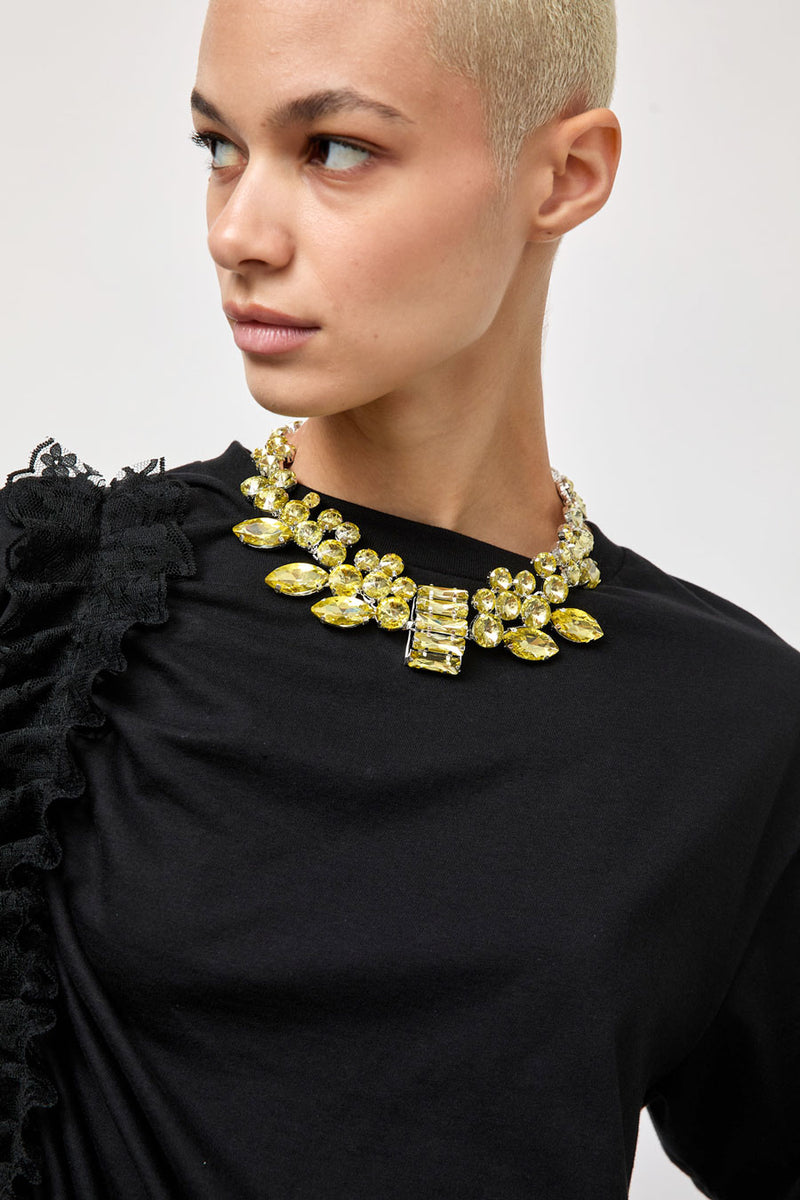 Collina Strada Chandelier Choker in Lemon
