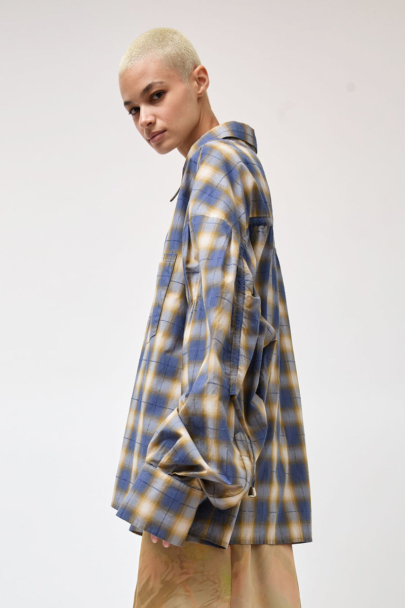 Collina Strada Shirting Chason Scrunch Shirt in Country Plaid