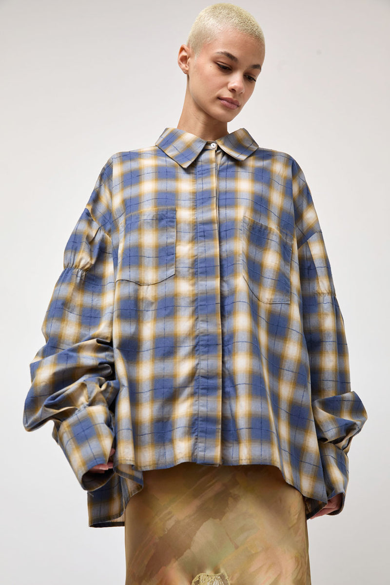 Collina Strada Shirting Chason Scrunch Shirt in Country Plaid