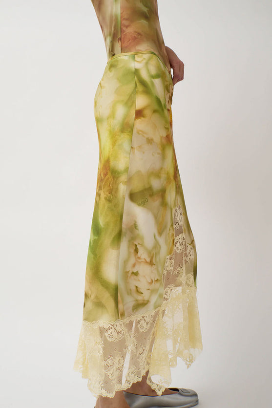 Collina Strada Hiss Skirt in Sage Molten Floral