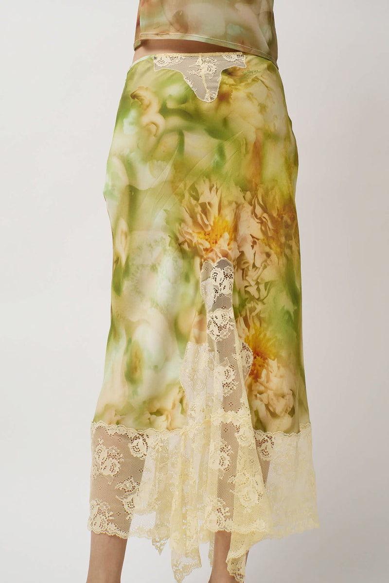 Collina Strada Hiss Skirt in Sage Molten Floral