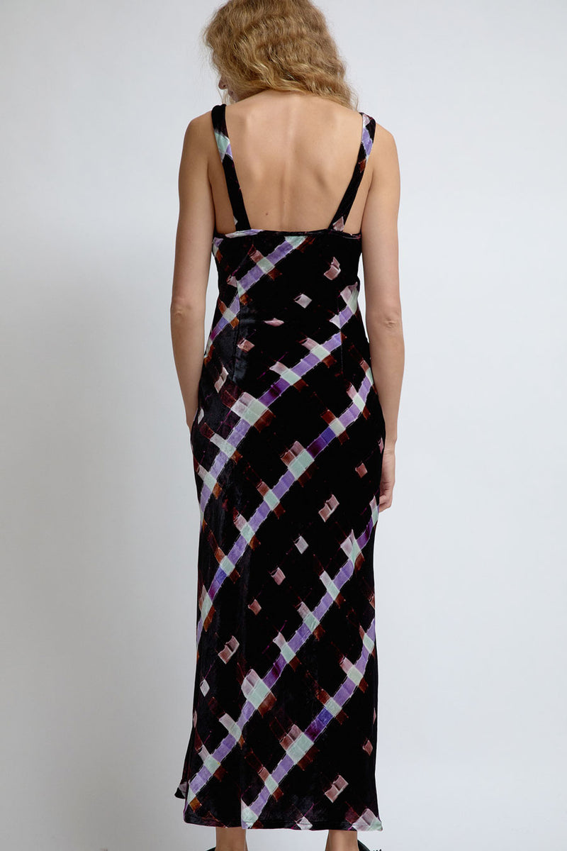 Collina Strada Jacqueline Dress in Chocolate Painted Plaid