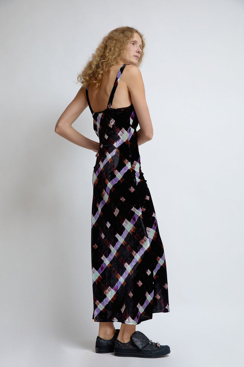 Collina Strada Jacqueline Dress in Chocolate Painted Plaid