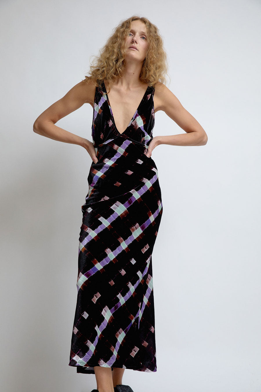 Collina Strada Jacqueline Dress in Chocolate Painted Plaid
