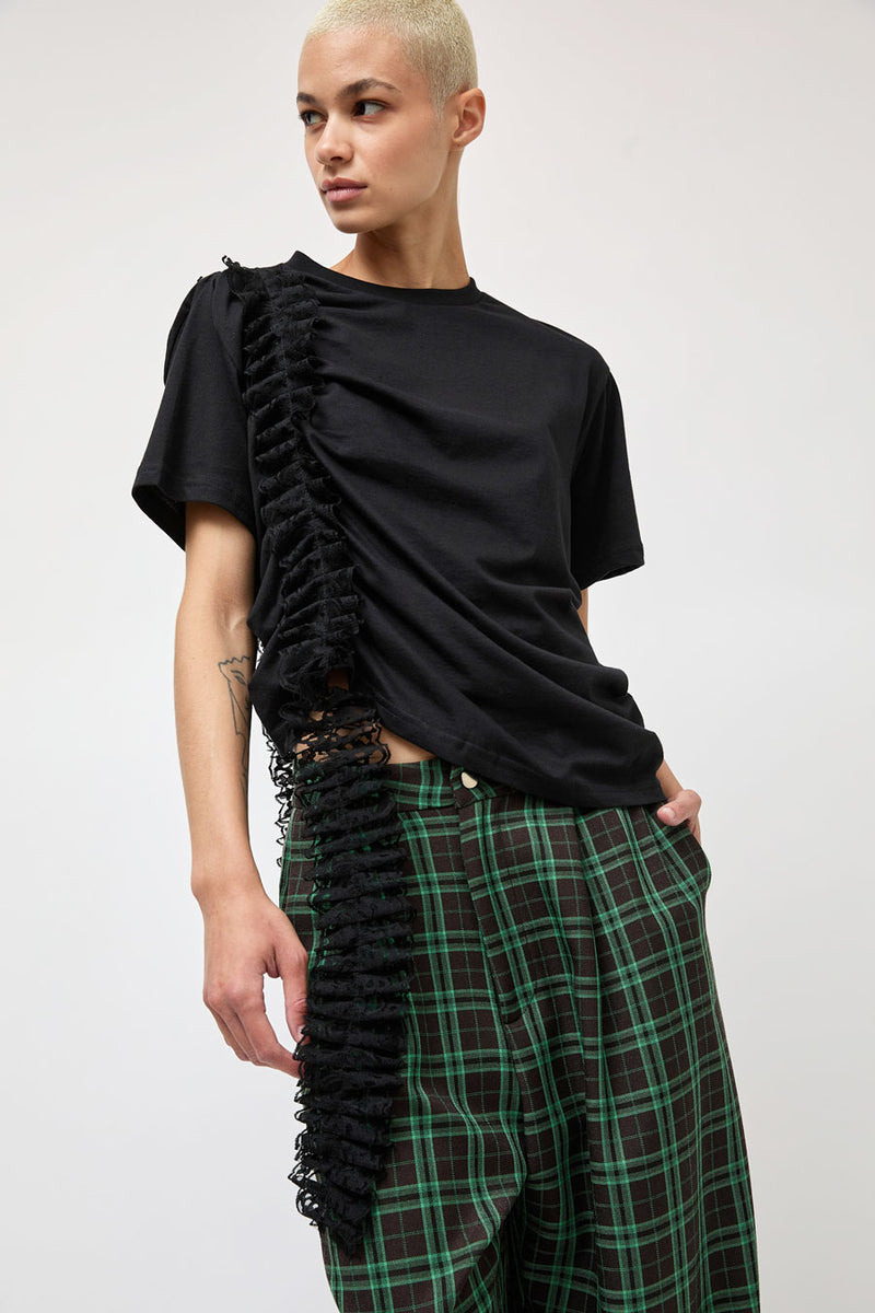 Collina Strada Lace Amaryllis Duo Tee in Black