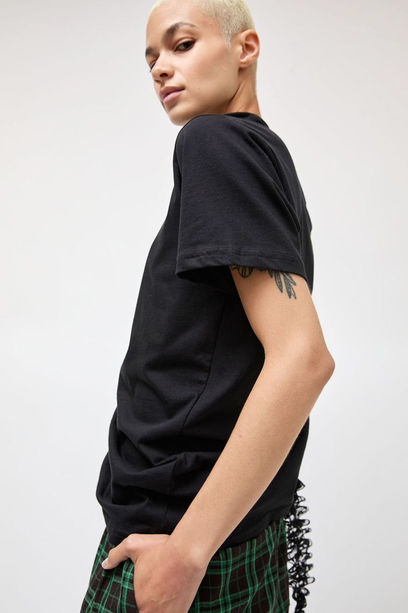Collina Strada Lace Amaryllis Duo Tee in Black