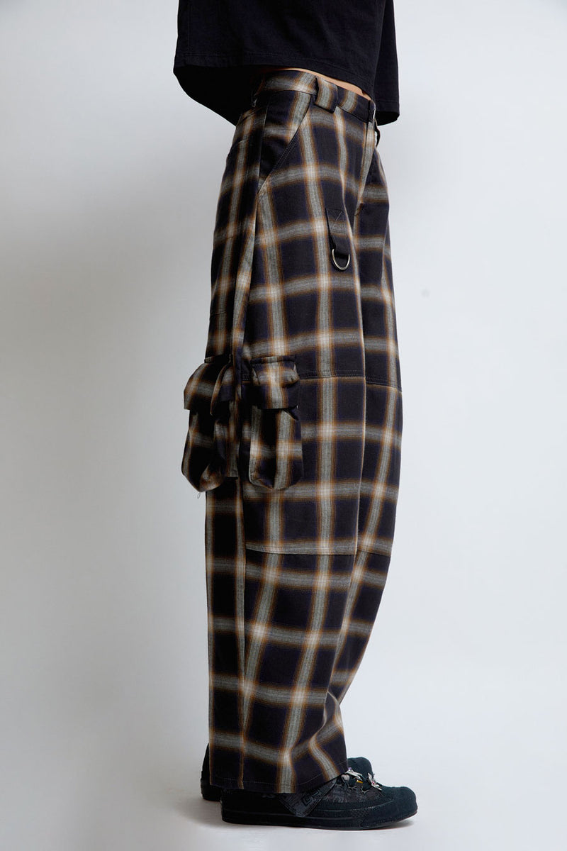 Collina Strada Lawn Cargo Pant in Black Plaid