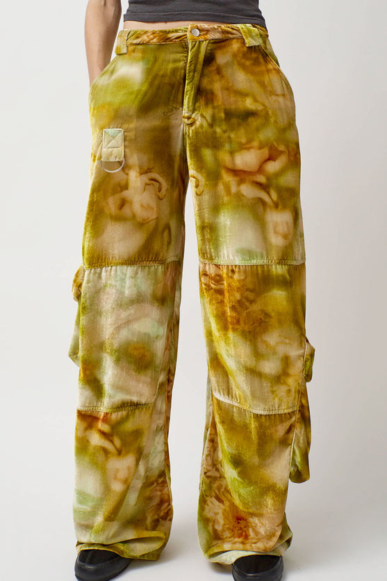 Collina Strada Lawn Cargo Pant in Sage Molten Floral