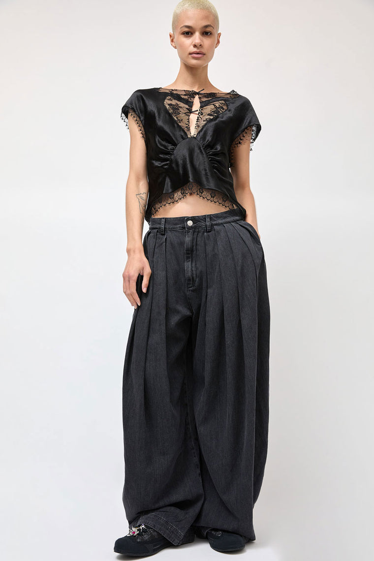 Collina Strada Lightweight Denim Simone Pant in Charcoal