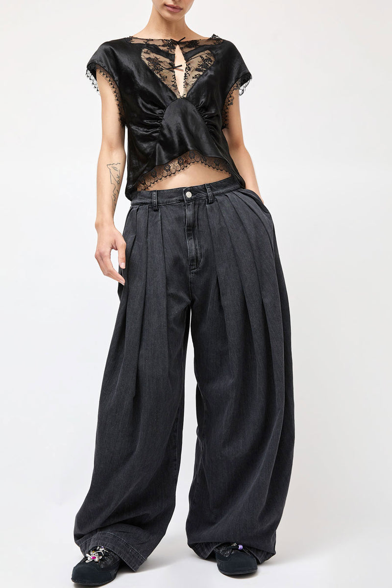 Collina Strada Lightweight Denim Simone Pant in Charcoal