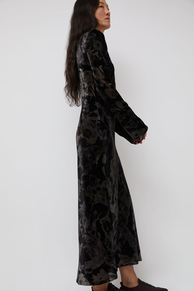 Collina Strada Yuri Dress in Black Watercolor Roses