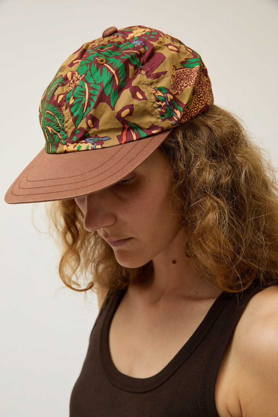 DECHO Cotton Cap in Brown Print