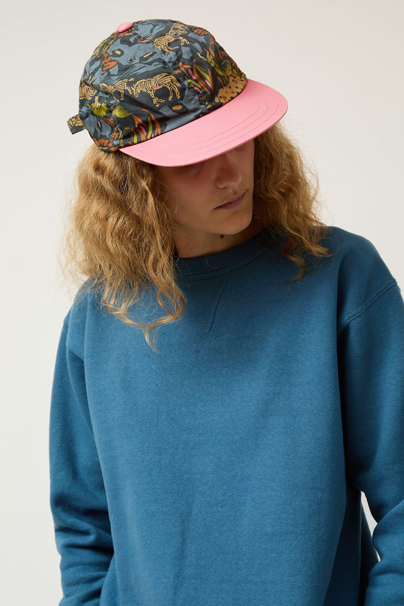 DECHO Cotton Cap in Gray Pink Print