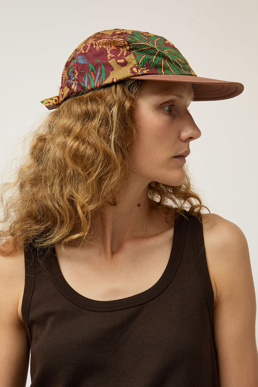 DECHO Cotton Cap in Brown Print
