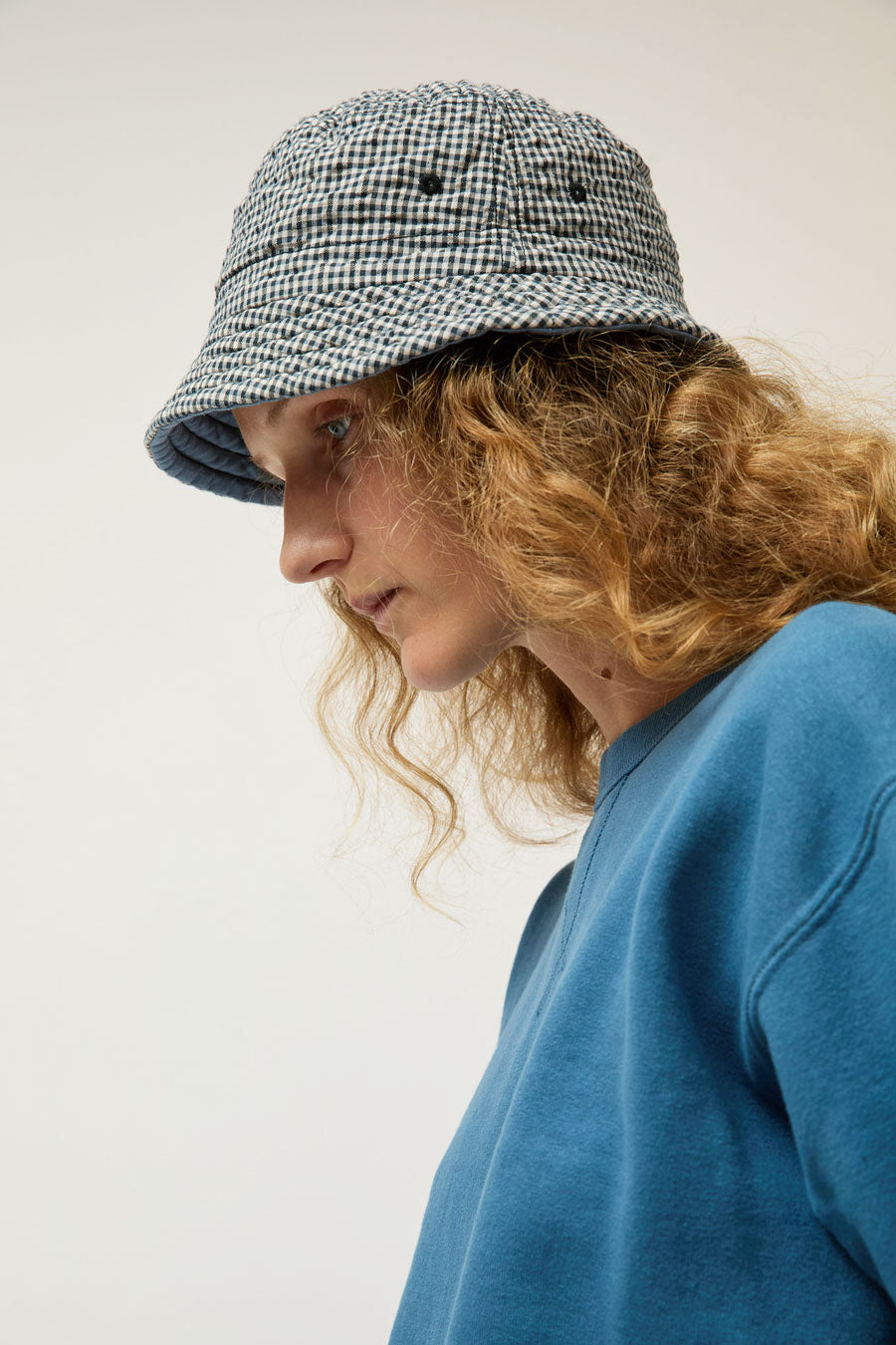 DECHO Quilted Reversible Bucket Hat in Gray and Black