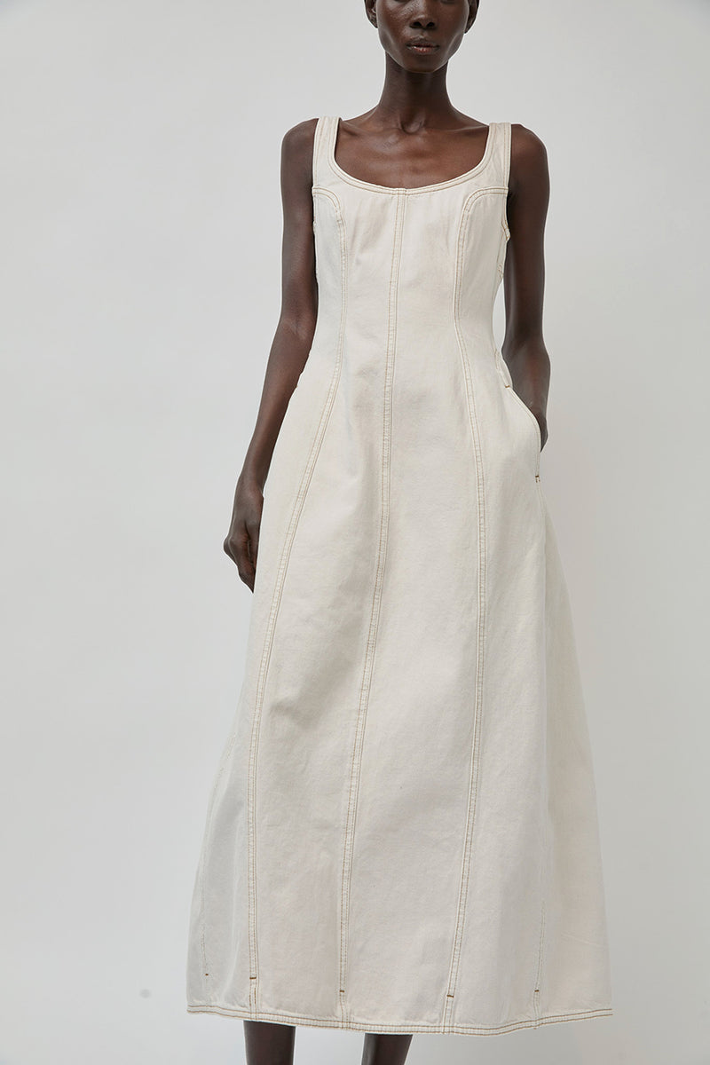 Dala Cocoon Bustier Dress in Salt