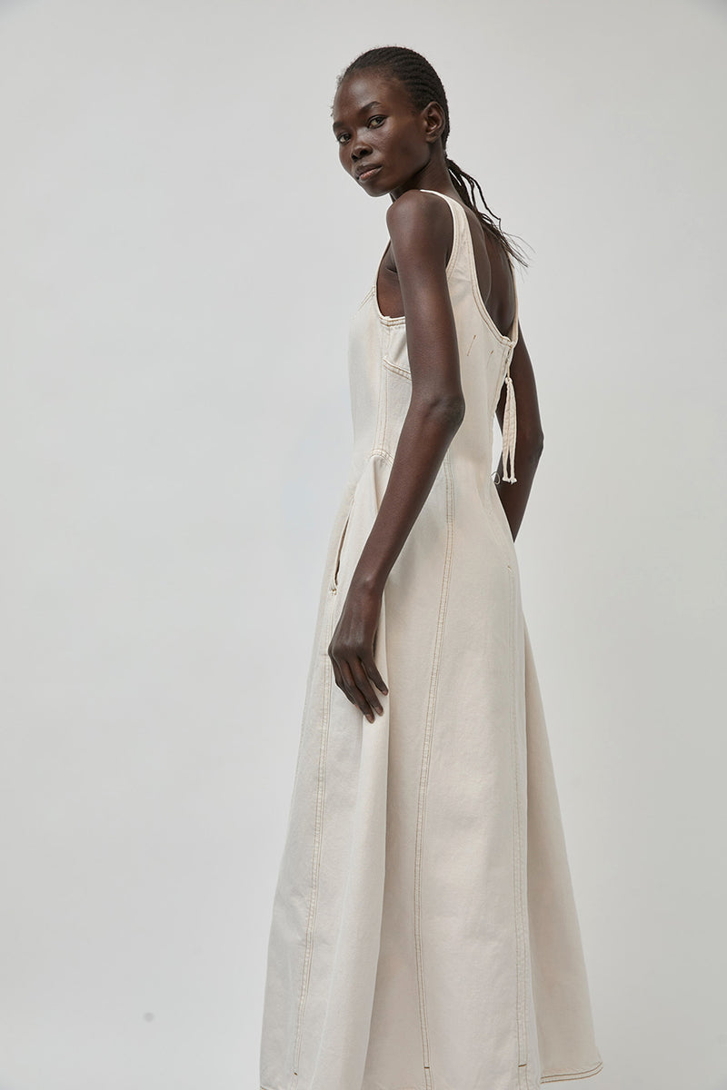 Dala Cocoon Bustier Dress in Salt