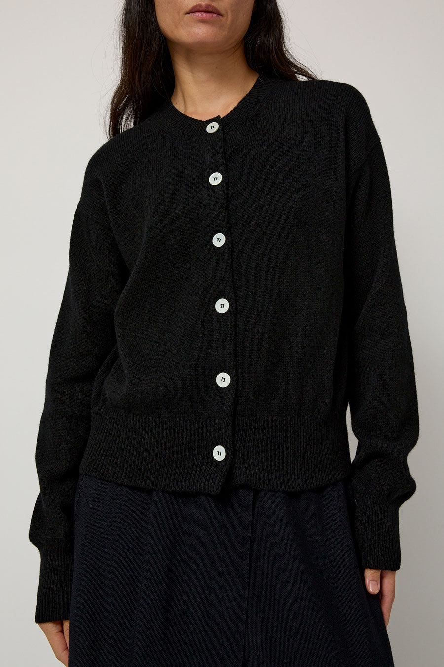 &Daughter Ada Crewneck Cardigan in Black