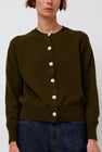 &Daughter Ada Crewneck Cardigan in Military Green