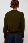 &Daughter Ada Crewneck Cardigan in Military Green
