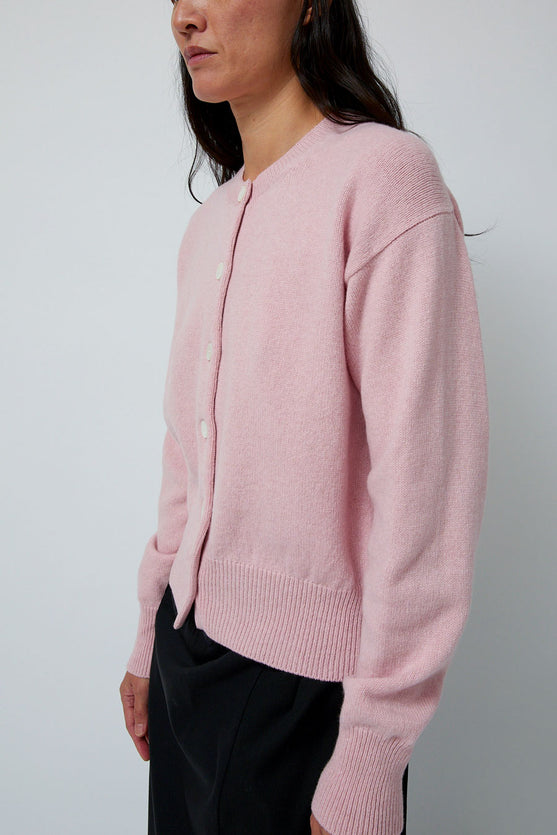 &Daughter Ada Crewneck Cardigan in Pink