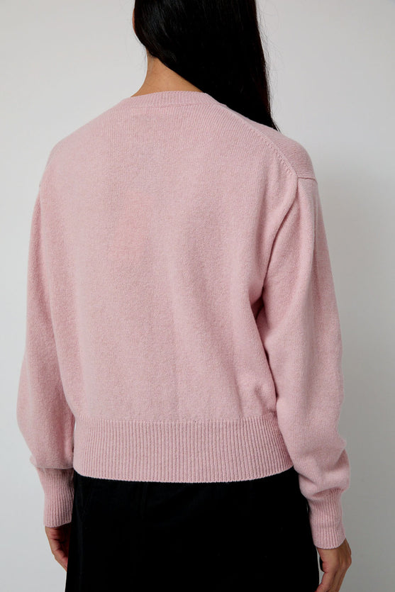 &Daughter Ada Crewneck Cardigan in Pink