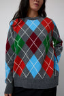 &Daughter Argyle Crewneck Sweater in Derby and Adonis