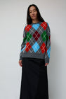 &Daughter Argyle Crewneck Sweater in Derby and Adonis