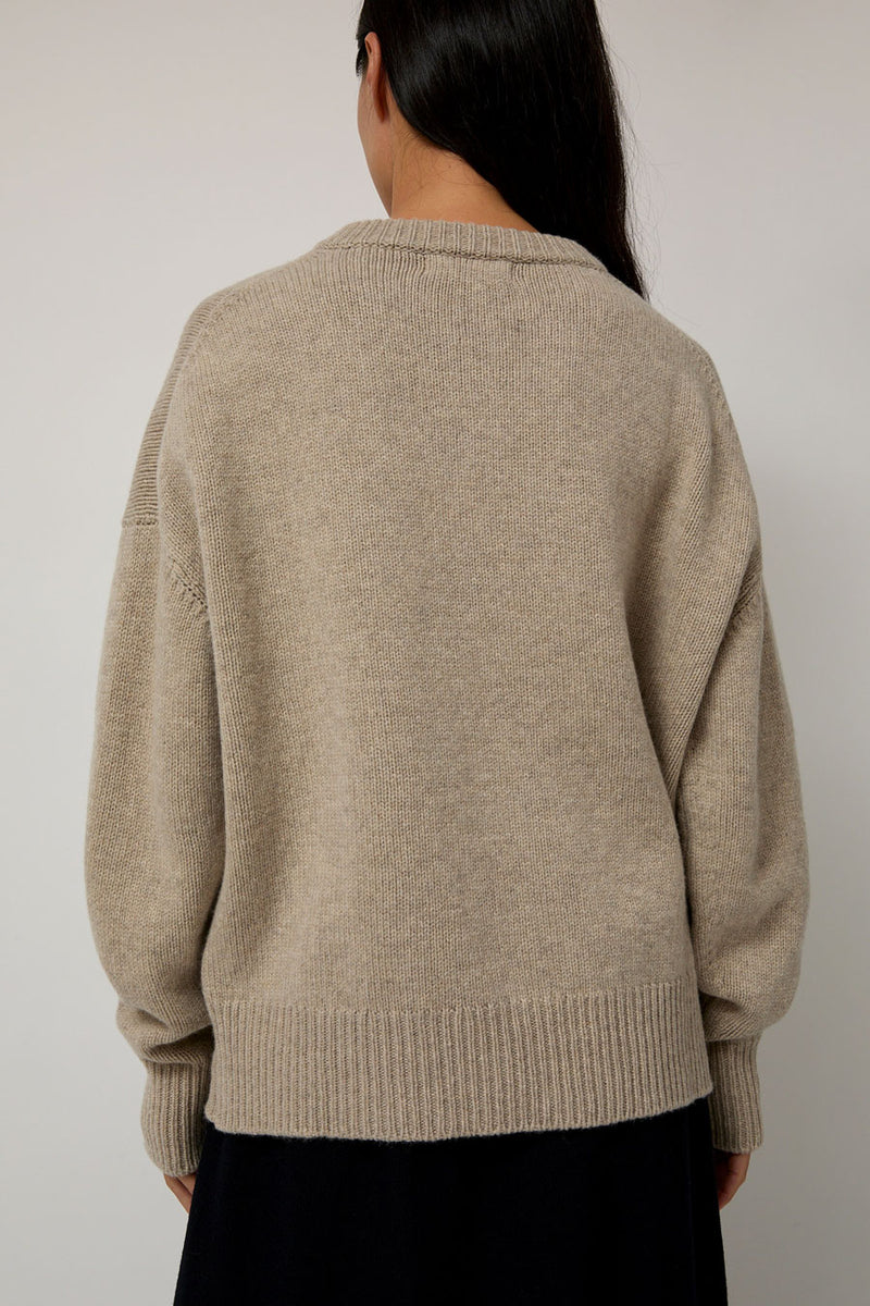 &Daughter Balla Slouch V Neck Sweater in Beige