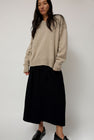 &Daughter Balla Slouch V Neck Sweater in Beige