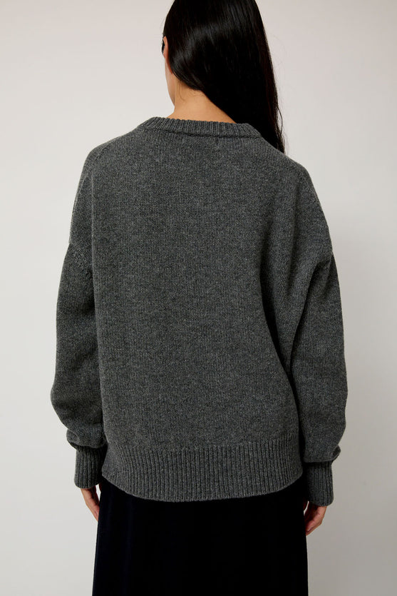 &Daughter Balla Slouch V Neck Sweater in Derby Grey