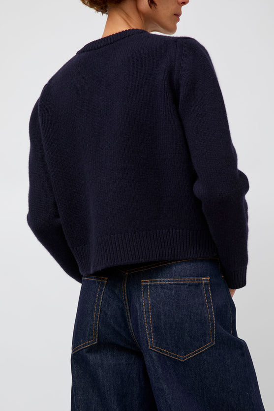 &Daughter Glenn V-Neck Sweater in Navy