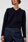 &Daughter Glenn V-Neck Sweater in Navy