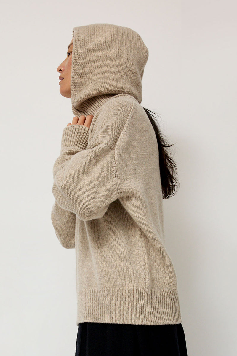 &Daughter Plain Hood in Beige