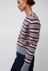 &Daughter Shetland Stripe V-Neck Sweater in Light Blue Stripe