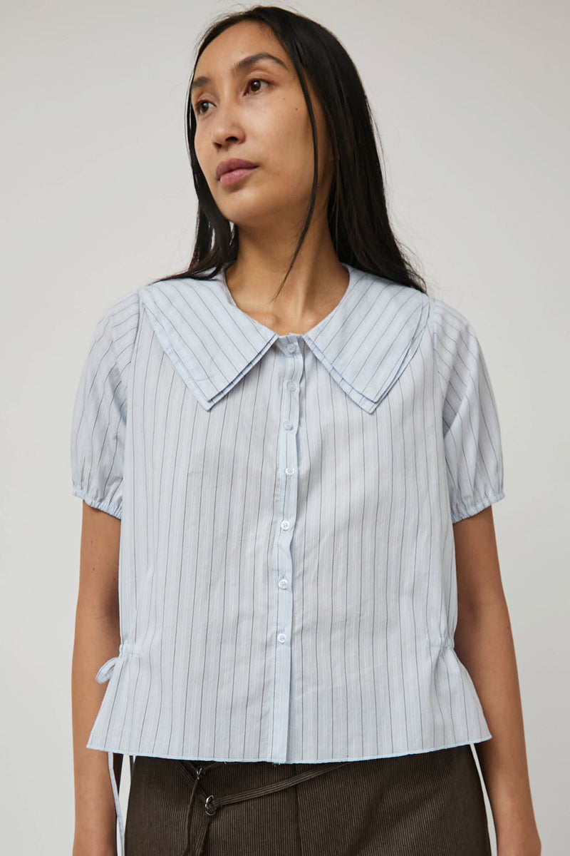 Deiji Studios Double Collar Shirt in Mineral Stripe