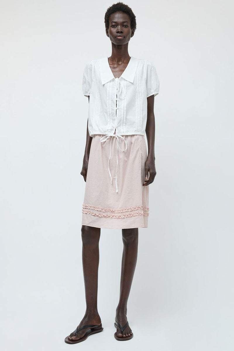 Deiji Studios Fine Collar Top in White