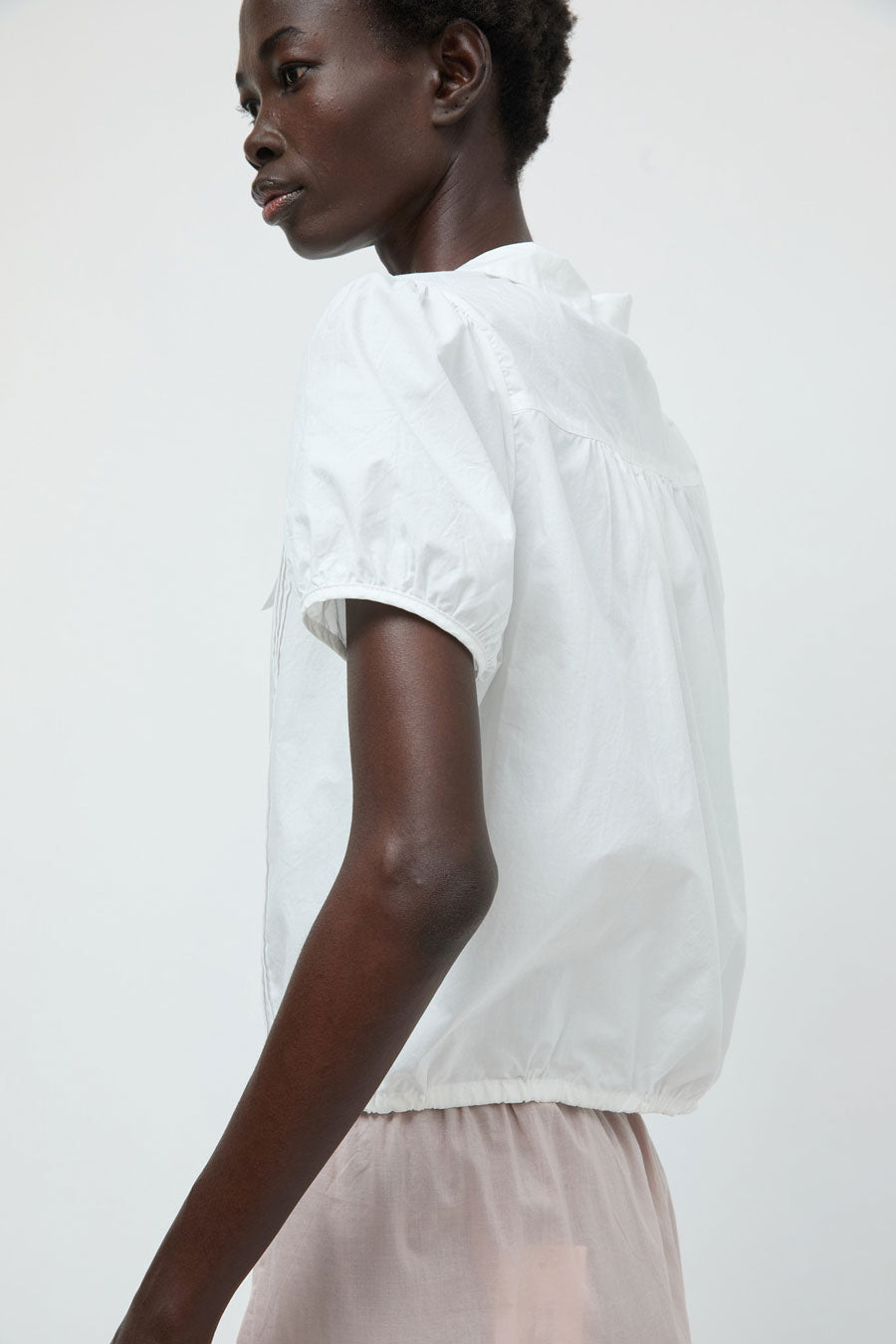 Deiji Studios Fine Collar Top in White