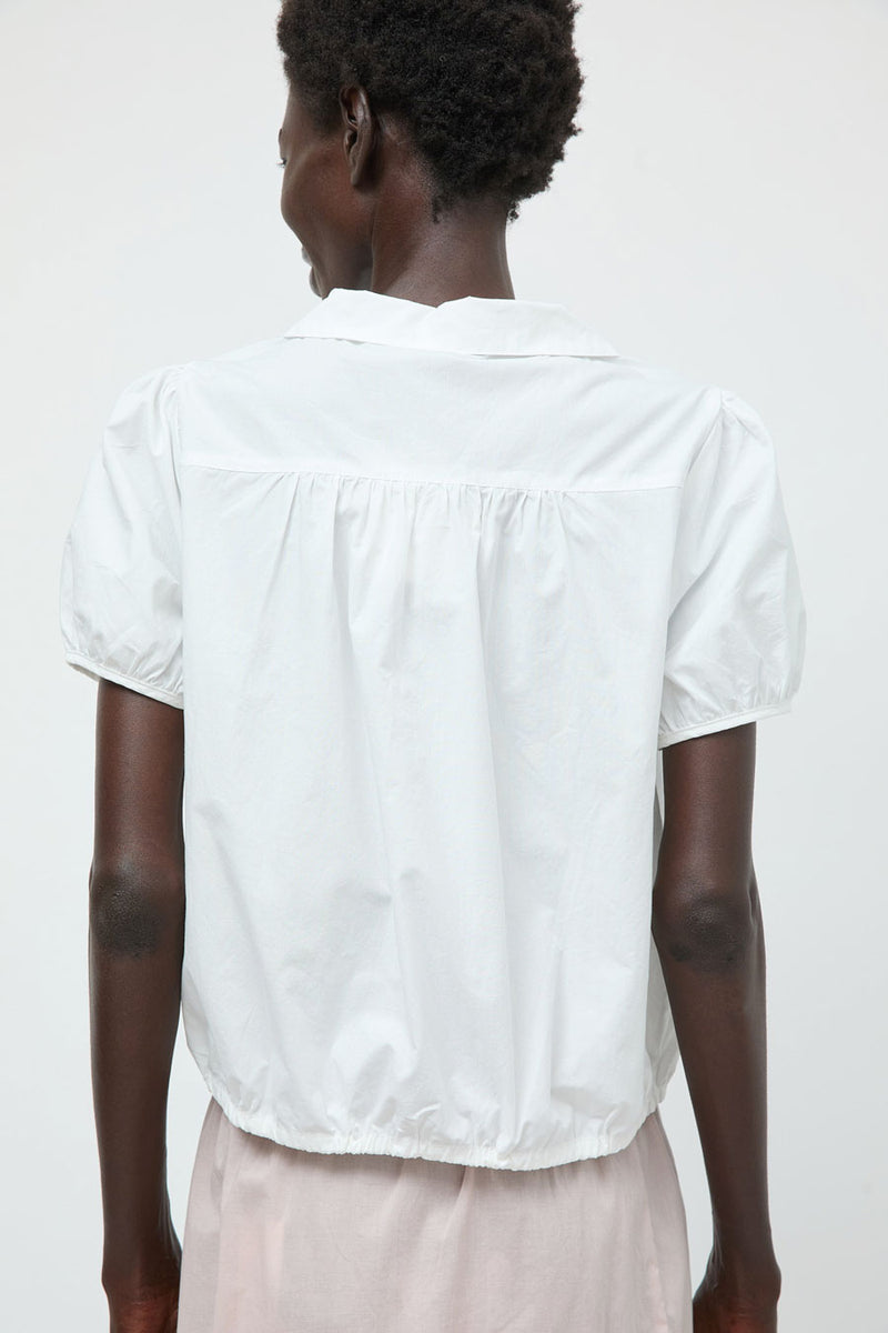 Deiji Studios Fine Collar Top in White