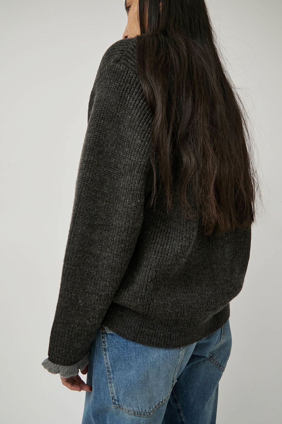 Deiji Studios Flounce Cardigan in Charcoal