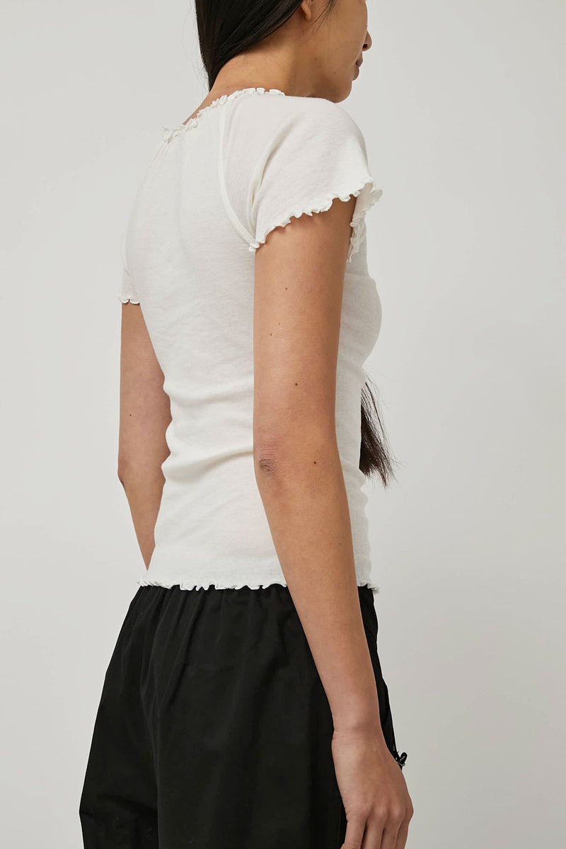 Deiji Studios Flounce Tee in Cream