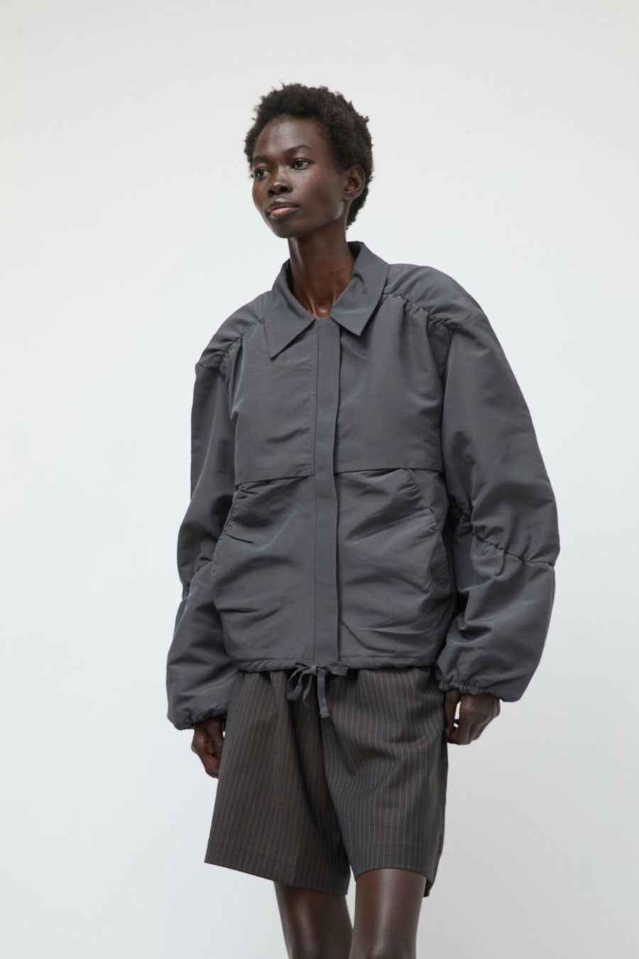 Deiji Studios Gathered Jacket in Slate